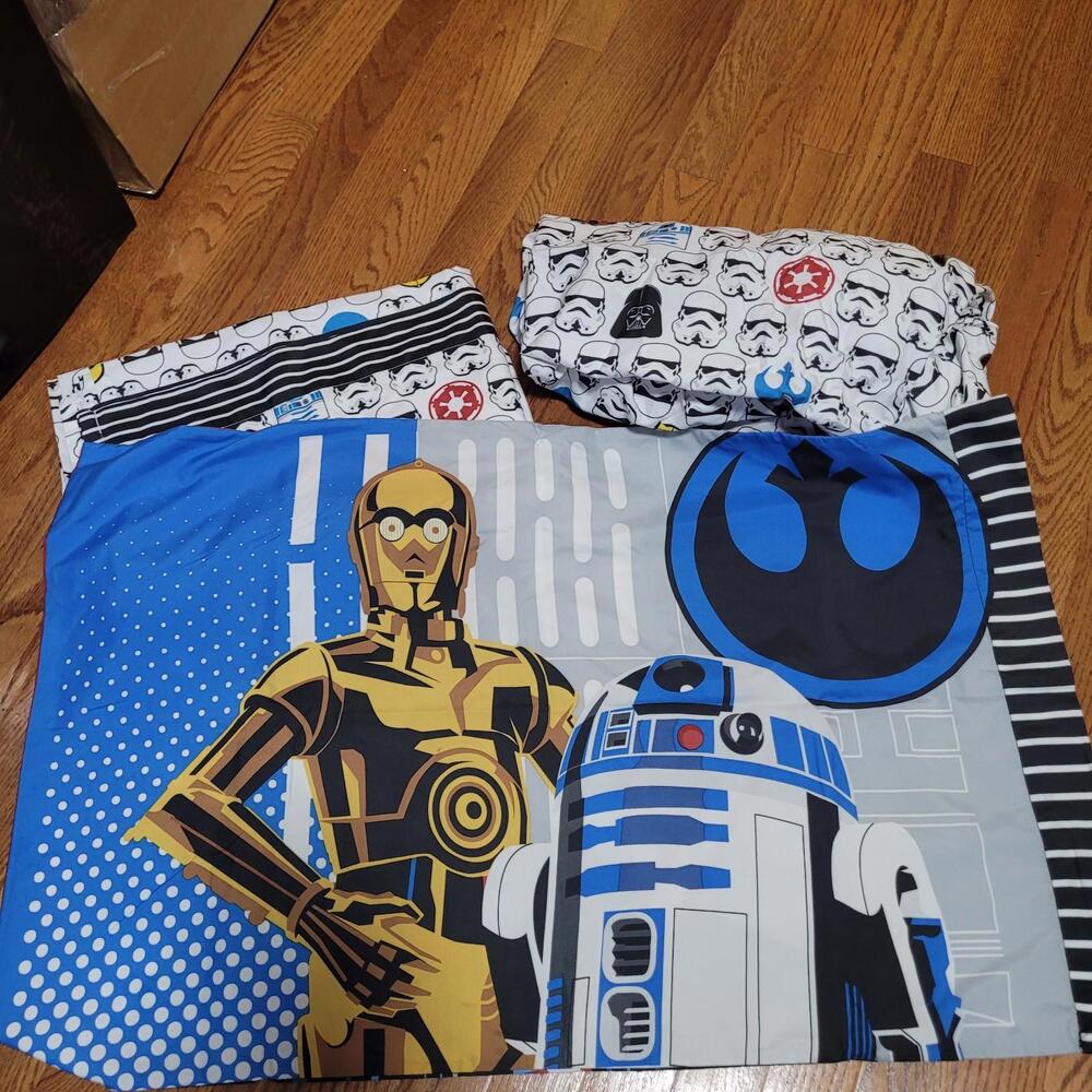 Star Wars Bed Sheet Set Kids Twin Darth Vader R2-D2 C-3PO Stormtrooper